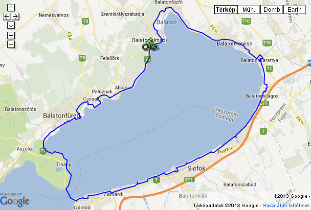 Balatoni bicikliút Bringakör térképe Keleti félkör