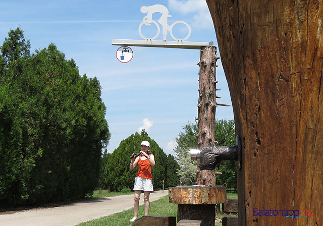 Balatoni bicikliút bringakör fotó kép Balatonvilágosi kút
