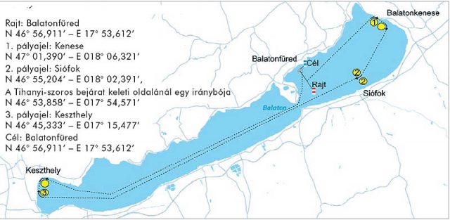 A Tavalyi Kékszalag pályatérképe a versenyszabályzatból