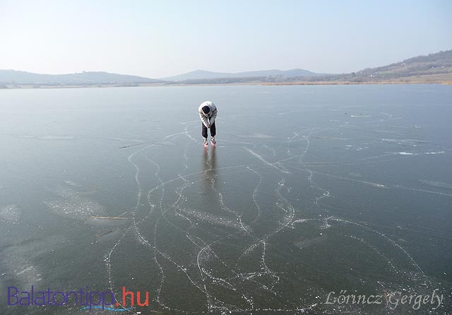 Tihany Belső-tó jeges képek