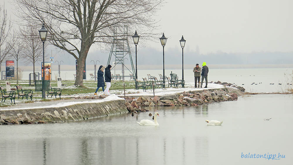 Balatongyörök strand télen