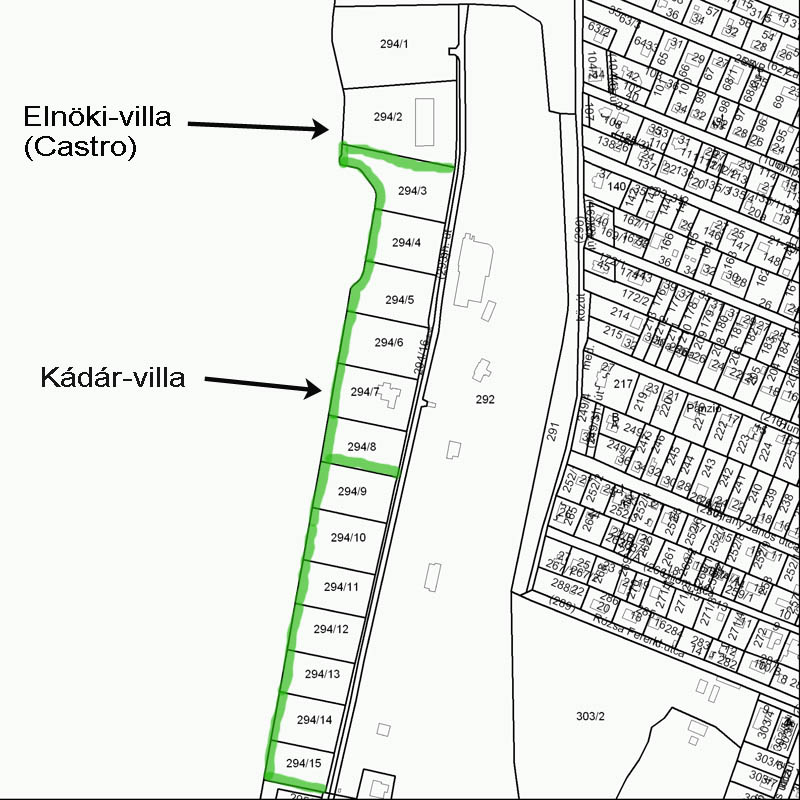 A 294-es helyrajzi számú terület megosztása után készült térképmásolat